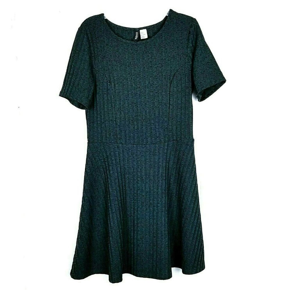 H&M Ribbed Knit Dress Size 6 Green
